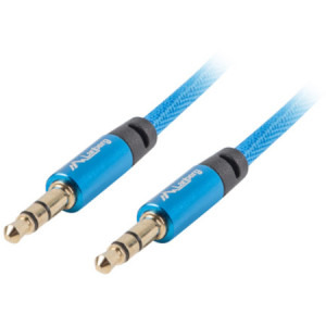 Cablu audio Lanberg Jack 3.5 mm Male - Jack 3.5 mm Male, 1m, albastru
