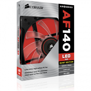 Corsair Air Series AF140 LED Red Quiet Edition High Airflow 140mm Fan