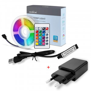BroadLink Pachet banda LED + Adaptor, 3m, Aplicatie, Control vocal, Telecomanda