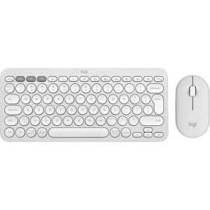 Kit periferice Logitech Pebble 2 Combo, Wireless/Bluetooth, Tonal White