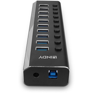 LINDY 10 Port USB 3.0 Hub cu butoane On/Off
