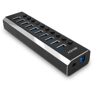 LINDY 10 Port USB 3.0 Hub cu butoane On/Off