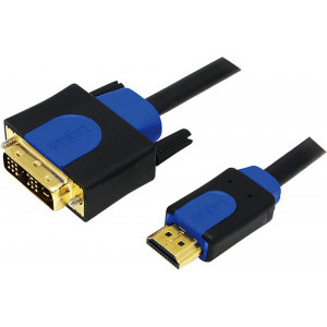 Logilink HDMI Male - DVI-D Male, 3m, negru