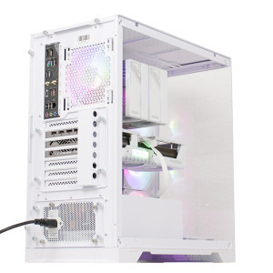 Gaming DRAGON Legendar Hyper Alb, AMD Ryzen 5 9600X 3.9GHz, 32GB DDR5, 1TB SSD, RX 9070 XT 16GB GDDR6, Iluminare RGB