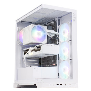 PC Gaming DRAGON Legendar Hyper Alb, AMD Ryzen 5 9600X 3.9GHz, 32GB DDR5, 1TB SSD, RX 9070 XT 16GB GDDR6, Iluminare RGB