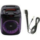 Akai Boxa portabila ABTS-V20, 20W, Bluetooth 5.0, Radio FM, USB, TF Card, LED, Black + Microfon wired