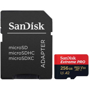 Card memorie SanDisk Micro SDXC Extreme PRO 256GB A2 C10 V30 UHS-I U3 + Adaptor
