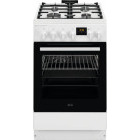 Aragaz AEG CKB56490BW, Mixt, 4 arzatoare, Sistem de siguranta, Aprindere integrata, Gratar fonta, SteamBake, Multilevel Cooking, Timer, Grill, AirFry, Clasa A, 50 cm, Alb