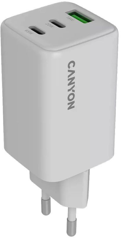 Incarcator retea Canyon GaN, 1x USB, 2x USB-C, Power Delivery 65W
