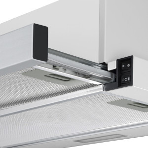 Tesla telescopica DT600AX, Putere de absorbtie 350 m3/h, 2 trepte de viteza, Iluminare LED, 60 cm, Inox