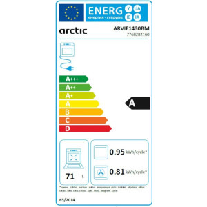 Arctic ARVIE1430BM, Electric, 71 L, Autocuratarea catalic, Timer, Grill, Clasa A, Negru