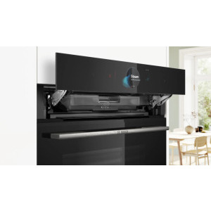 Bosch HRG7784B1, Electric, 71 L, Multifunctional, Autocuratare pirolitica, Perfect Steam, Grill, Air Fry, 22 functii, Clasa A+, Negru