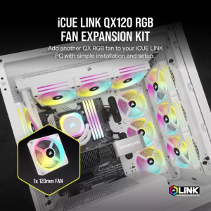 Corsair iCUE Link QX120 RGB 120mm Expansion Kit White