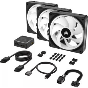 Corsair iCUE Link QX120 RGB 120mm Starter Kit Black Three Fan Pack