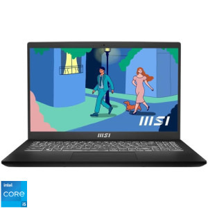 MSI 15.6'' Modern 15 B12MO, FHD, Procesor Intel® Core™ i5-1235U (12M Cache, up to 4.40 GHz, with IPU), 8GB DDR4, 512GB SSD, Intel Iris Xe, Free DOS, Classic Black