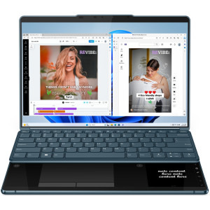 Lenovo 13.3'' Yoga Book 9 13IMU9, 2.8K OLED Touch, Procesor Intel® Core™ Ultra 7 155U (12M Cache, up to 4.80 GHz), 32GB LPDDR5X, 1TB SSD, Intel Graphics, Win 11 Pro, Tidal Teal, 3Yr Onsite Premium Care