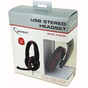 Gembird On-Ear, MHS-U-001 Black