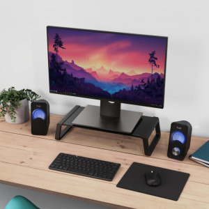 Trust Monta Tempered glass monitor stand, Black
