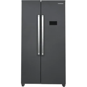 Heinner HSBS-HM442NFINVDGE++, 442 L, Clasa E, Full No Frost, Inverter, Control electronic, 177 cm, Antracit