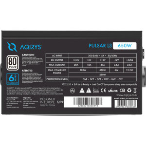 AQIRYS Pulsar LS, 80+, 650W