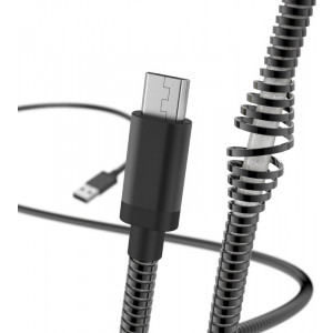 Hama Metal, USB Male la microUSB Male, 1.5 m, Black