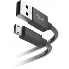 Cablu de date / adaptor Hama Metal, USB Male la microUSB Male, 1.5 m, Black