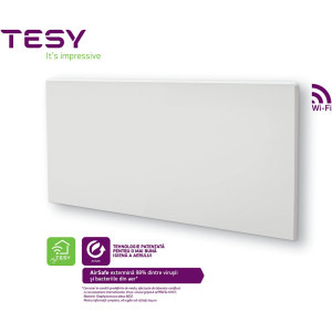 Tesy Convector de perete CN 06 100 EACLOUD AS W, 1000 W, control prin internet, tesyCloud, AirSafe, seria FinEco Cloud
