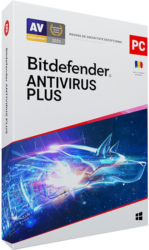 Antivirus Bitdefender Antivirus Plus, 3 Dispozitive, 2 Ani, Licenta noua, Retail