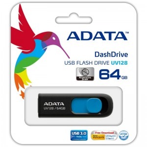 ADATA DashDrive UV128 64GB USB 3.0 Black/Blue