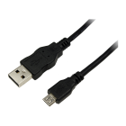 Logilink USB 2.0 Male tip A - microUSB 2.0 Male tip B, 3m, negru