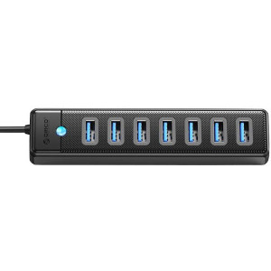 Orico PW7U-U3, 7x USB 3.0, 15 cm Black
