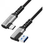 Cablu de date / adaptor Logilink CU0472, USB Male la USB-C Male, Angled, 60 W, 1.5 m, Black