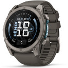 SmartWatch Garmin Fenix 9, 51mm Titan curea din silicon Pebble Gray