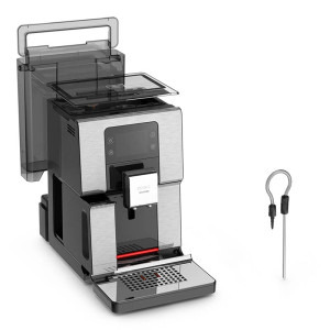 Krups automat Intuition Experience EA876D10, 17 retete, 4 profiluri de utilizatori, 4 trepte de tarie a cafelei, Negru/ argintiu, 1550W, 15bar, 3L, Argintiu-Negru