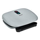 Heinner Gratar electric AriaGrill HEG-F1000SL, 1000W; placi fixe turnate 27 x 23 cm, invelis antiaderent, maner rece, Indicator luminos, tava pentru colectare ulei, Argintiu