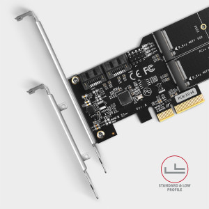 AXAGON PCES-SA4M2 1x PCI-E Male - 2x M.2 SATA SSD