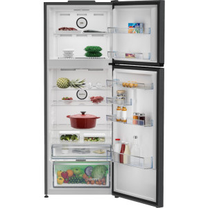 Beko B5RDNE504LXBR, 477 L, No Frost, HarvestFresh, EverFresh+, AeroFlow, Umiditate controlata, Display, Clasa E, 185 cm, Dark Inox
