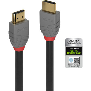LINDY Anthra, HDMI Male - HDMI Male, v2.1, 1m, negru-gri