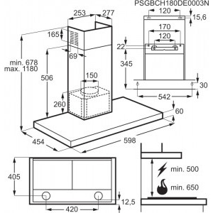 Electrolux semineu LFT766X, Putere de absorbtie 700 m3/h, 1 motor, 60 cm, Conectivitate plita, Inox