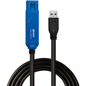 LINDY Pro, USB 3.0 tip A Male - USB 3.0 tip A Female, 10m, negru-albastru