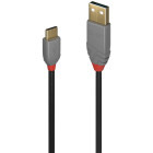 Cablu periferice LINDY Anthra, USB 2.0 tip A Male - USB 2.0 tip C Male, 1m, negru-gri