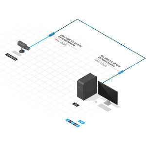 LINDY Pro, USB 3.0 tip A Male - USB 3.0 tip A Female, 20m, negru-albastru
