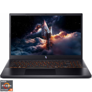 Laptop Acer Gaming 15.6 Nitro V 15 AI ANV15-42, FHD IPS 165Hz, Procesor AMD Ryzen™ 5 7640HS (16M Cache, up to 5.00 GHz), 16GB DDR5, 512GB SSD, GeForce RTX 4050 6GB, No OS, Obsidian Black