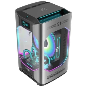 Tecno Gaming Mega Mini G1, Intel Core i9-13900H 5.4GHz , 32GB DDR5, 1TB SSD, RTX 4060 8GB, Wi-Fi, Bluetooth, HDMI, Windows 11 Home, Sistem cu racire lichida, Display integrat