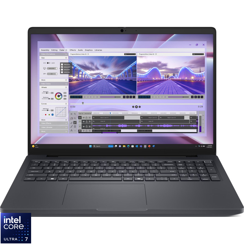Laptop DELL 16'' Pro Max 16 MC16250, FHD+, Procesor Intel® Core™ Ultra 7 265H (24M Cache, up to 5.30 GHz), 16GB DDR5, 1TB SSD, Intel Arc 140T, Win 11 Pro, 5Yr BOS