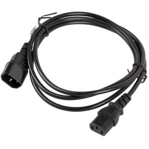 Lanberg IEC320/C14 Male - IEC320/C13 Female, 1.8m, negru
