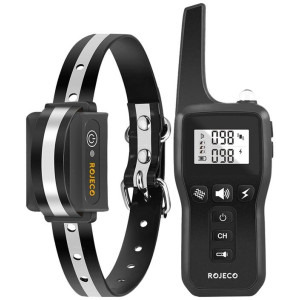 Rojeco Colier de dresaj pentru caini RJTCXGQYTY, Negru
