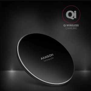 AXAGON WDC-P10T, Wireless Qi 10W, Quick Charge, micro USB, Black + Cablu USB-A la micro USB 1m