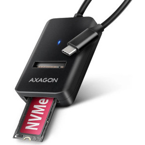 Adaptor AXAGON ADM2-CM 1x USB-C Male - 1x M.2 NVMe/SATA Female, 10cm, negru