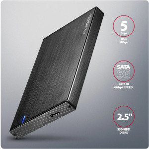 AXAGON EE25-XA6C 2.5 inch USB-C 3.2 Gen 1 Black